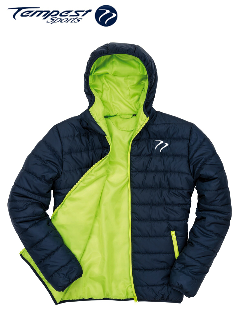 Tempest Padded Jacket Navy Lime - The Hockey People